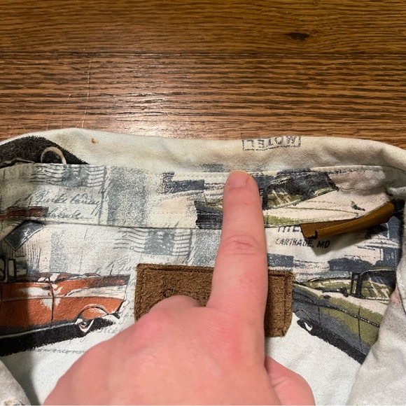 CLEARWATER OUTFITTERS Classic Car Themed Large Button Front Short Sleeve Shirt - Picture 14 of 14
